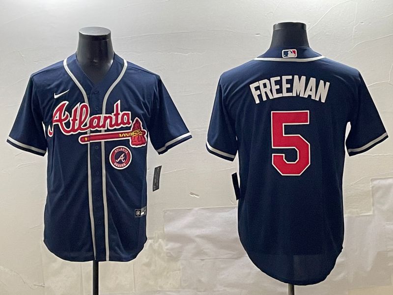 Men Atlanta Braves #5 Freeman Blue Game 2025 Nike MLB Jersey style 4